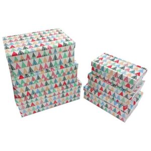 Weihn. Geschenkkarton Bäumchen - 6-tlg., bunt