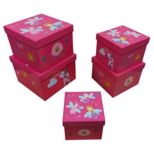 Geschenkkarton Kind Fee pink - 5-tlg. Würfel