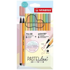 Fineliner & Filzstifte - point 88® + Pen 68 - 10er Pack - Pastellove