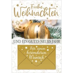 D.T. Weihnachtskarte mit Geldscheinfach - inkl. Umschlag