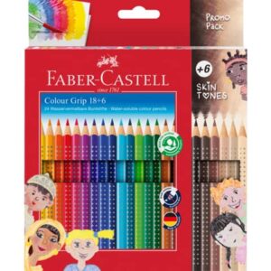 Buntstift Colour GRIP - 24er Promotionset - 18 Buntstifte und 6 Butstifte in Hauttönen