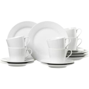 Kaffeetasse+Untertasse Bianco - 6-tlg., Porzellan, weiß