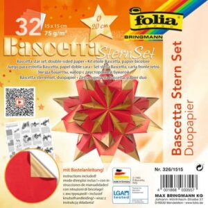 Bascetta Stern - rot/gold, Ø 20 cm