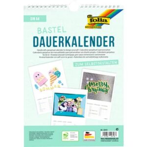 Bastelkalender - A4, blanco, weiß, 13 Blatt + 1 zusätzliches Deckblatt