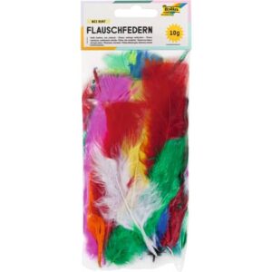 Flauschfedern - 10 g, farbig sortiert