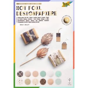 Bastelblock Design Hot foil - 12 Blatt, sortiert