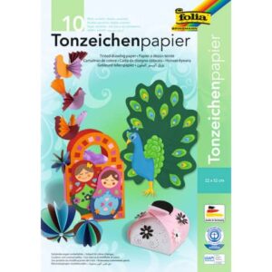 Tonpapier - 22 x 32 cm, 10 Farben sortiert