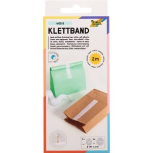 Klettband - 20 mm x 2 m, weiß, selbstklebend