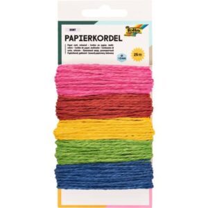Papier-Kordel "Bunt" - 5x 5m, sortiert