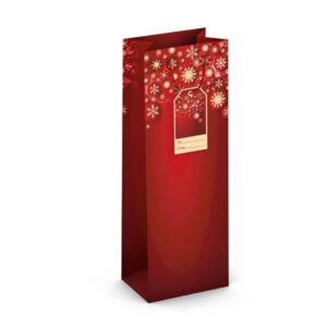 Weihnachts-Geschenktragetasche Flocken, 36x12,6x8,9cm