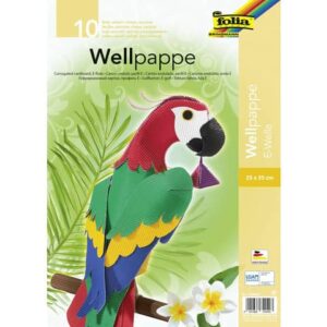 Bastelwellpappe E-Welle - 25 x 35 cm, sortiert