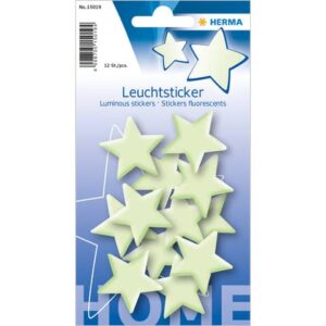 15019 Leuchtsticker Sterne Mini - 12 Stück, fluoreszierend