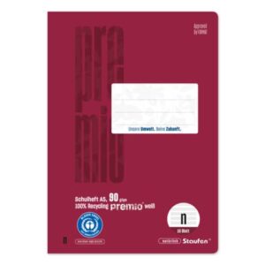Notenheft LinN - A5, 16 Blatt, 12 Notensystem, bordeaux