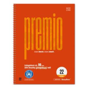 Collegeblock LIN 22 - A5, 80 Blatt, 5 mm kariert, 90 g/qm, rot