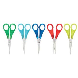 Bastelschere - 13 cm, spitz, farbig sortiert, Blisterkarte