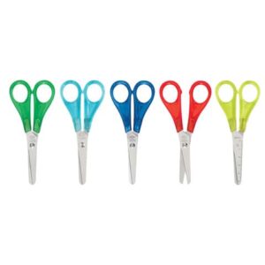 Bastelschere - 13 cm, rund, farbig sortiert, Blisterkarte