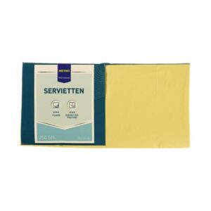 Servietten Zellltuch, 33x33cm, 3-lagig, 250 Stück, gelb