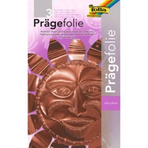 Prägefolie Mappe - 19 x 30 cm, kupfer, 3 Blatt