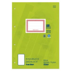 Ringbuchblock - A4, 100 Blatt, 70 g/qm, kariert