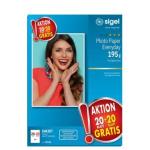 InkJet-Everyday Photo-Papier - A4, hochglänzend, 195 g/qm, 20+20 Blatt