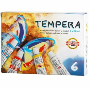 Malfarbe Tempera - 6 x 16ml Tuben, sortiert