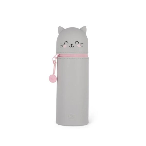 2-in-1 Federmäppchen Katze  aus weichem Silikon