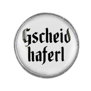 Anstecker 20mm Gscheidhaferl Klassik schlicht, Farbe silber