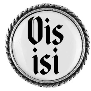 Anstecker 25mm Ois isi Klassik schlicht, Farbe altsilber