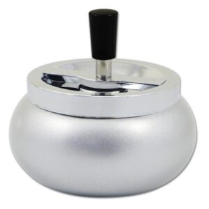 Aschenbecher bauchig chrom/silber Schleuderascher 13cm
