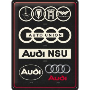 Blechschild Audi Logo Evolution
