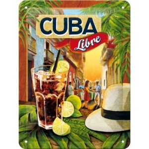 Blechschild Cocktail-Time Cuba Libre