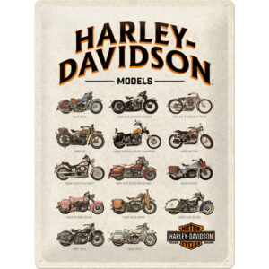 Blechschild Harley-Davidson Model Chart