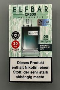 Elfbar CR600 Einweg E-Zigarette Pineapple Blueberry Kiwi 20mg
