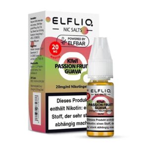 Elfbar Elfliq Nic Salt Liquid 10ml Kiwi Passion Fruit Guava 20mg