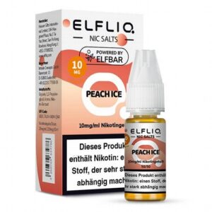 Elfbar Elfliq Nic Salt Liquid 10ml Peach Ice 10mg