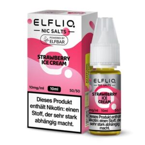 Elfbar Elfliq Nic Salt Liquid 10ml Strawberry Ice Cream 10mg