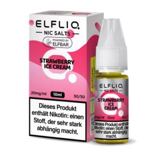 Elfbar Elfliq Nic Salt Liquid 10ml Strawberry Ice Cream 20mg