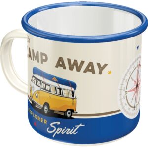 Emaille-Becher VW-Bulli Let`s Camp Away