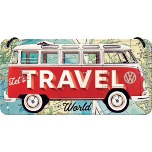 Hängeschild VW Bulli Lets travel the world