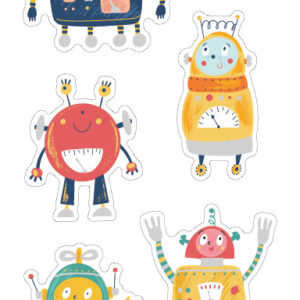 Handmade Sticker Robots 9510-107