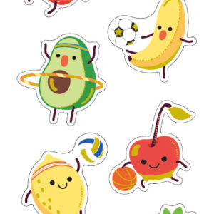 Handmade Sticker Sportliche Früchte 9510-105