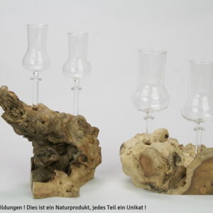 Holzwurzel mit 2 Stamperl klein