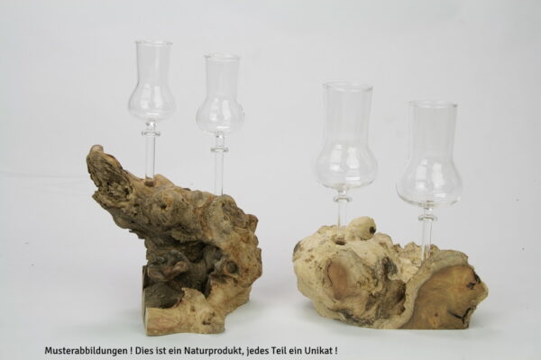 Holzwurzel mit 2 Stamperl klein