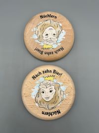 Königlich Bayer. Bierdeckel Buche 10cm Nach zehn Bier...