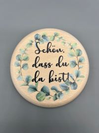Königlich Bayer. Bierdeckel Buche 10cm Schön dass du da bist