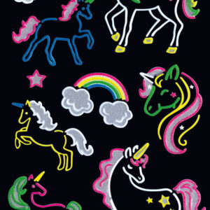 Neon Colouful Line-Sticker Einhorn 9200-7208