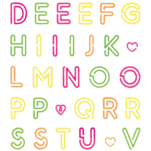 Neon Colourful Line-Sticker Alphabet 9200-7203