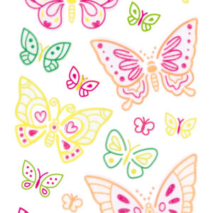 Neon Colourful Line-Sticker Butterflies 9200-7205