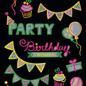 Neon Colourful Line-Sticker Happy Birthd 9200-7207