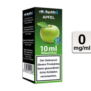 Nikoliquids E-Liquid Apfel 10ml 0mg Nikotin nikotinfrei